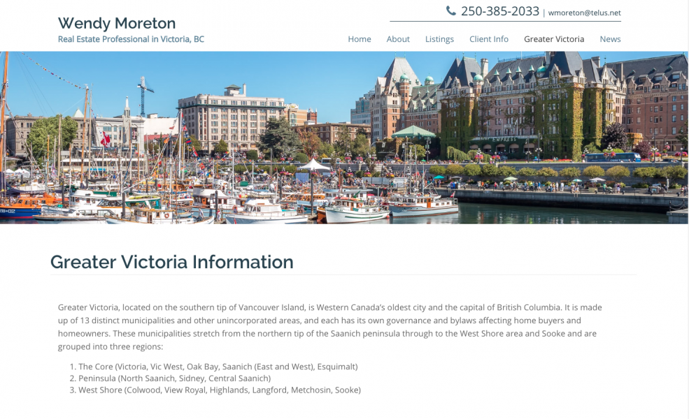 Wendy Moreton Real Estate Webpage for Victoria designed by Virtual Wave Media