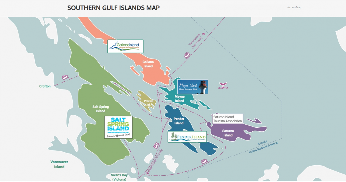 map southern gulf islands designed by Virtual Wave Media