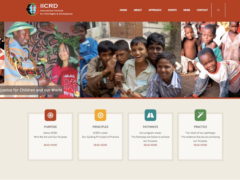 Screenshot of iicrd.org homepage - web design project Virtual Wave Media