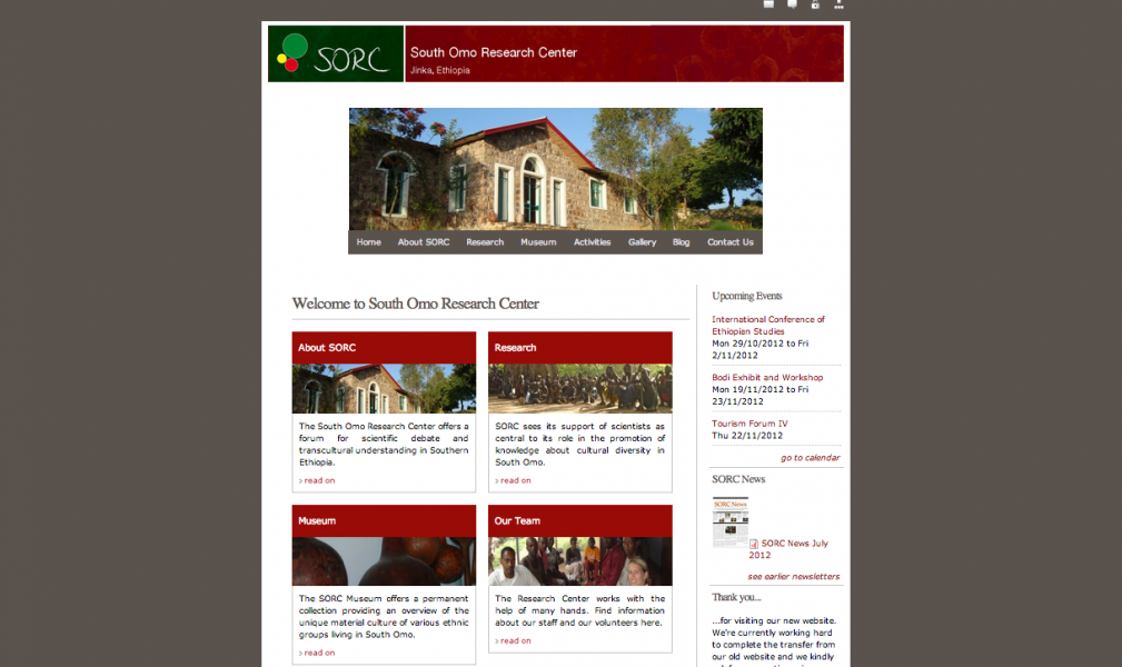 screenshot of front page www.southomoresearchcenter.com 